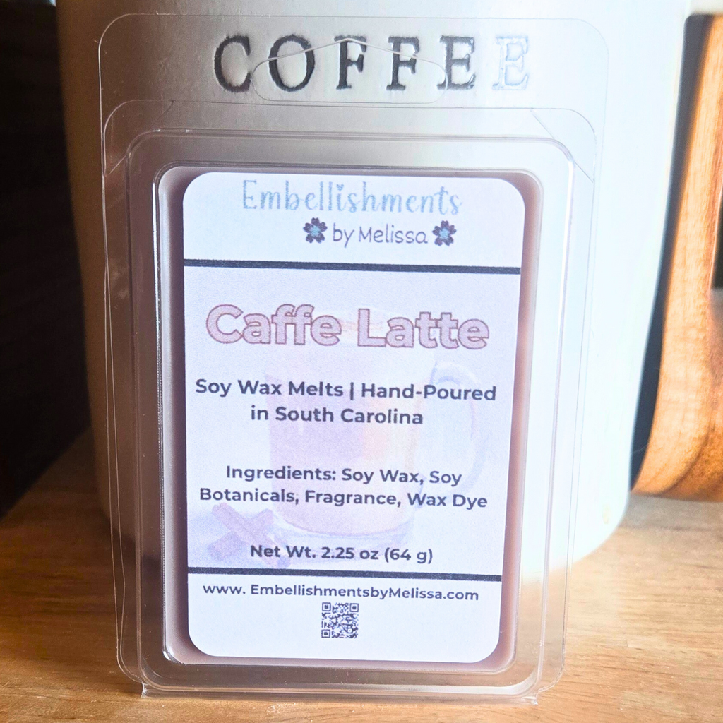 Caffè Latte Soy Wax Melts – Coffee Scented, Hand-Poured, Long-Lasting Aroma