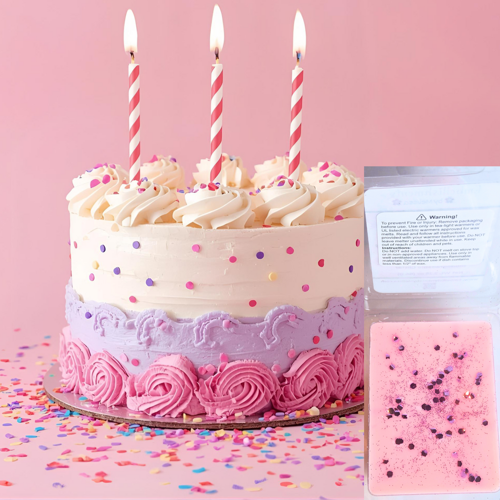 Birthday Cake Soy Wax Melts – Botanical Blend with Biodegradable Glitter | Eco-Friendly Scented Wax Tarts