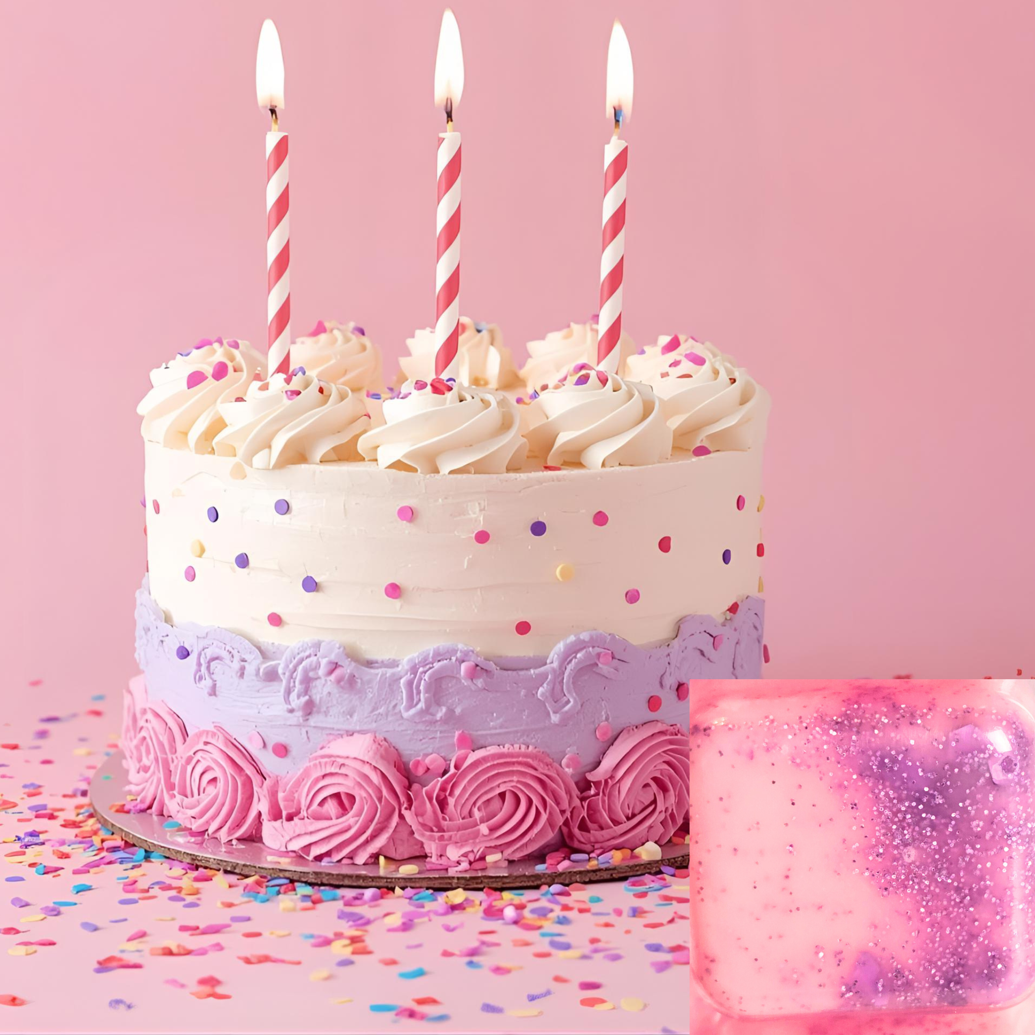 Birthday Cake Soy Wax Melts – Botanical Blend with Biodegradable Glitter | Eco-Friendly Scented Wax Tarts