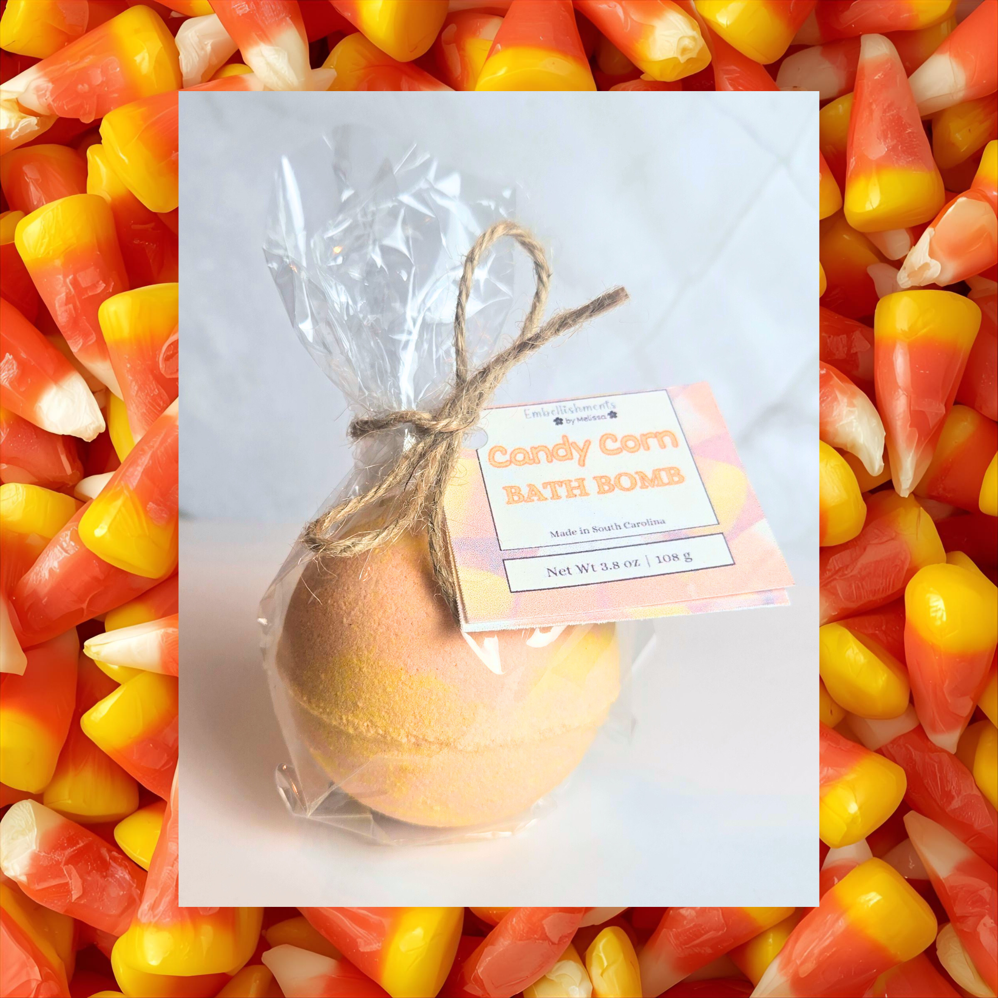 Candy Corn Bath Bomb – Halloween Scented Fizzy Bath Treat – Fall Self Care Gift – Handmade Bath Bomb – Sweet Autumn Spa 4 oz (113 g)
