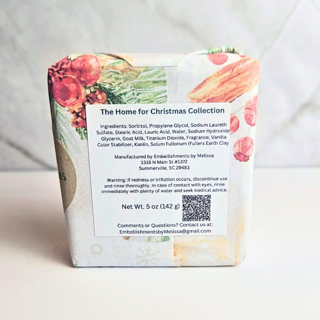 Home for Christmas Collection (Goat Milk Soap) | Peaceful Evening, Cinnamon Hearth, Season's Glow & Kitchen Warmth 5 oz (142 g)
