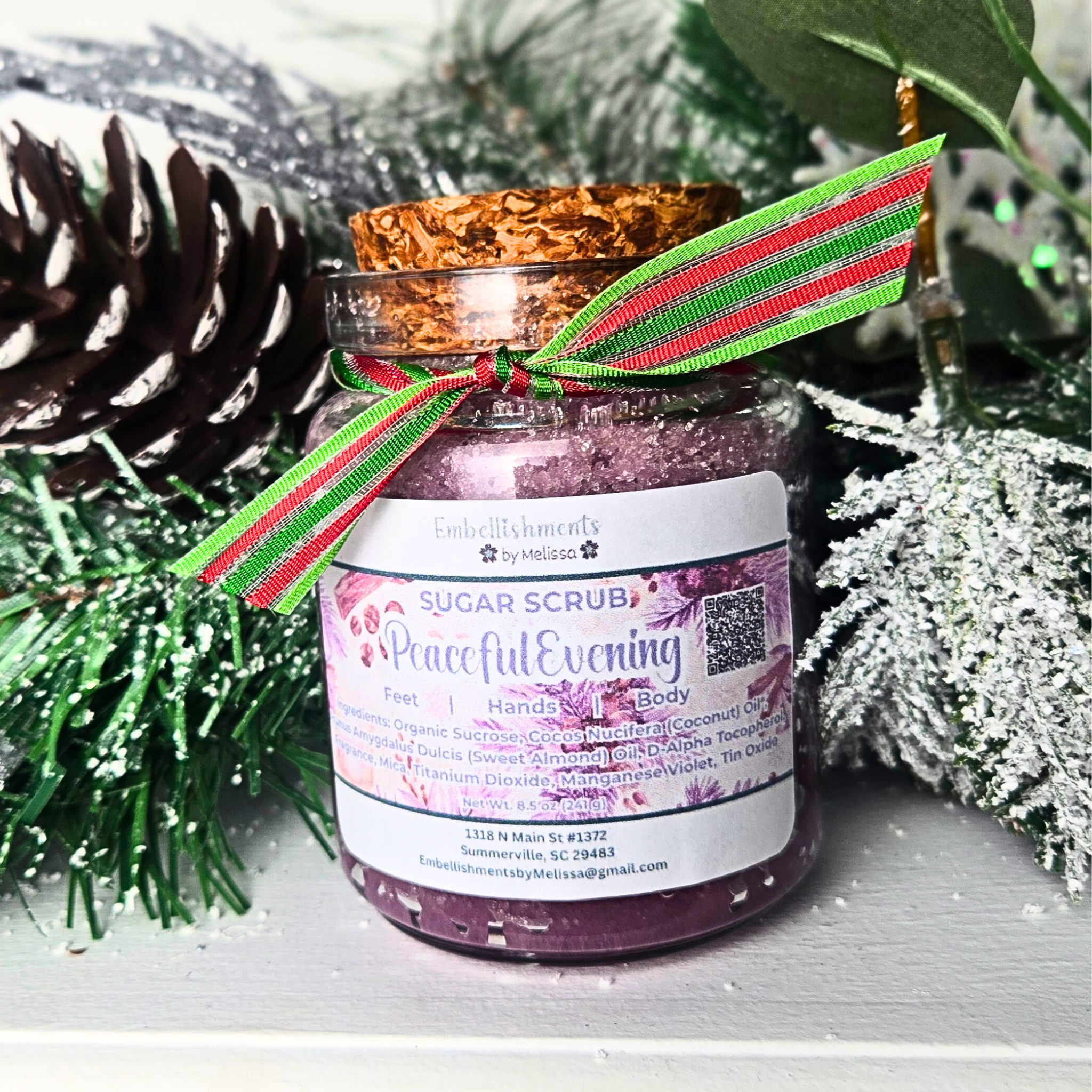Exfoliating Sugar Scrubs | Home for Christmas Collection – Cozy Scents of Peaceful Evening, Cinnamon Hearth, Season’s Glow & Kitchen Warmth 8 oz (227 g)