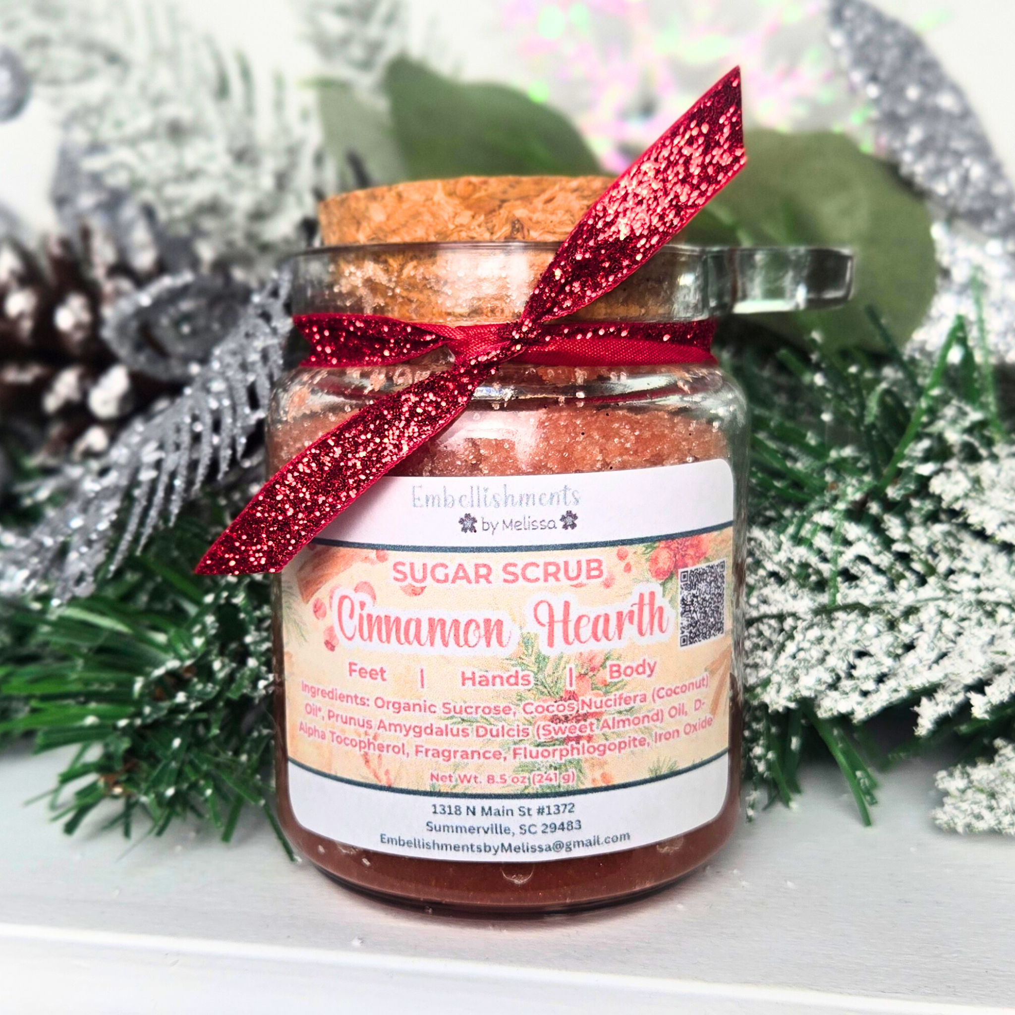 Exfoliating Sugar Scrubs | Home for Christmas Collection – Cozy Scents of Peaceful Evening, Cinnamon Hearth, Season’s Glow & Kitchen Warmth 8 oz (227 g)
