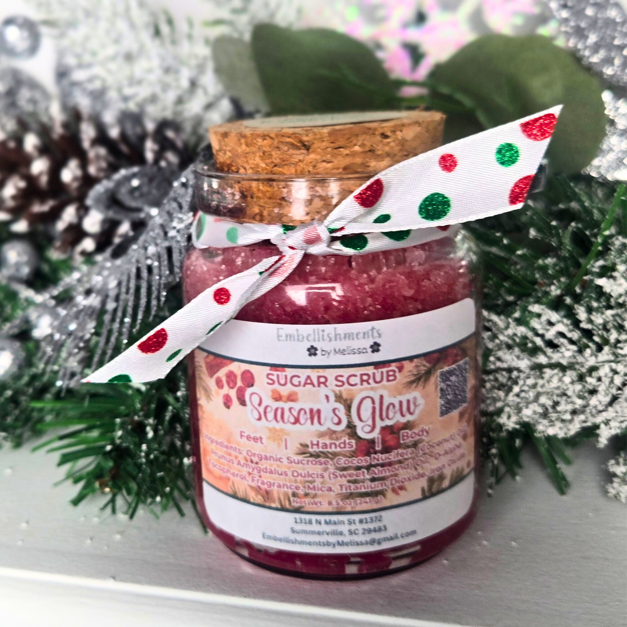 Exfoliating Sugar Scrubs | Home for Christmas Collection – Cozy Scents of Peaceful Evening, Cinnamon Hearth, Season’s Glow & Kitchen Warmth 8 oz (227 g)