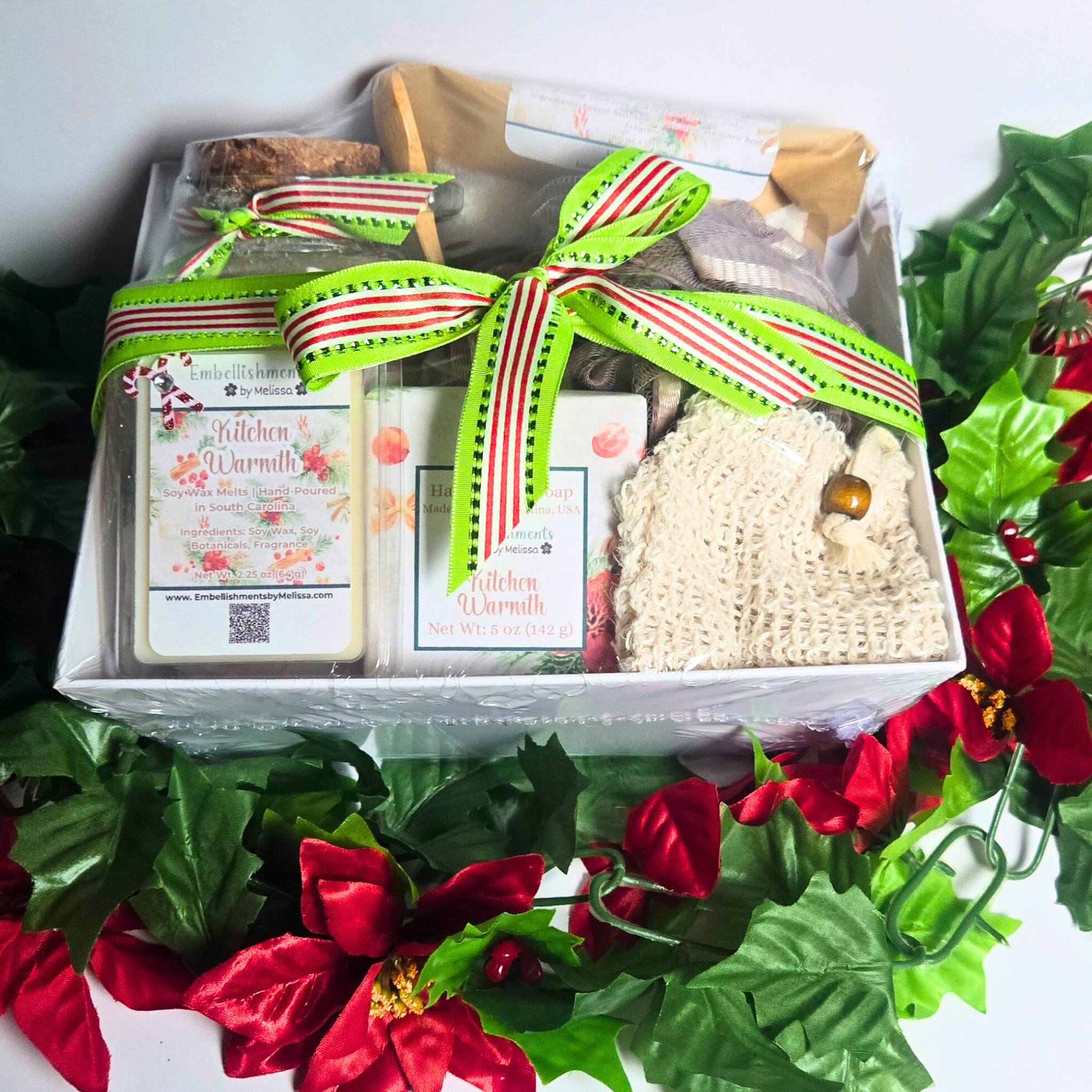 Kitchen Warmth Gift Basket – Handcrafted Soap, Bath Salts, Sugar Scrub & Wax Melts Set
