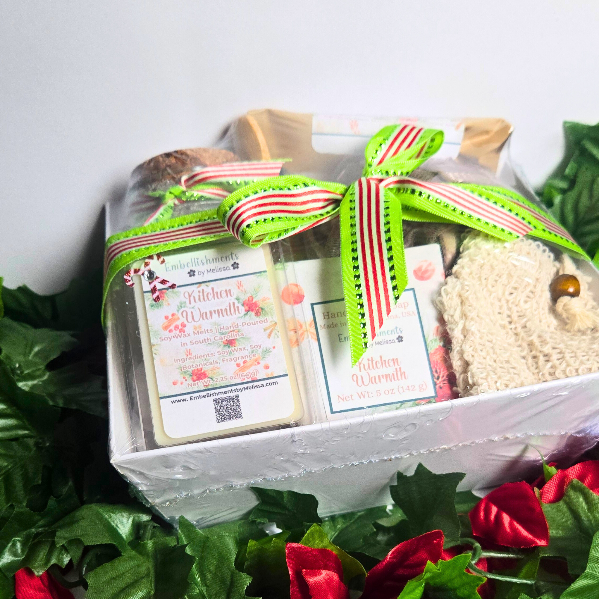 Kitchen Warmth Gift Basket – Handcrafted Soap, Bath Salts, Sugar Scrub & Wax Melts Set