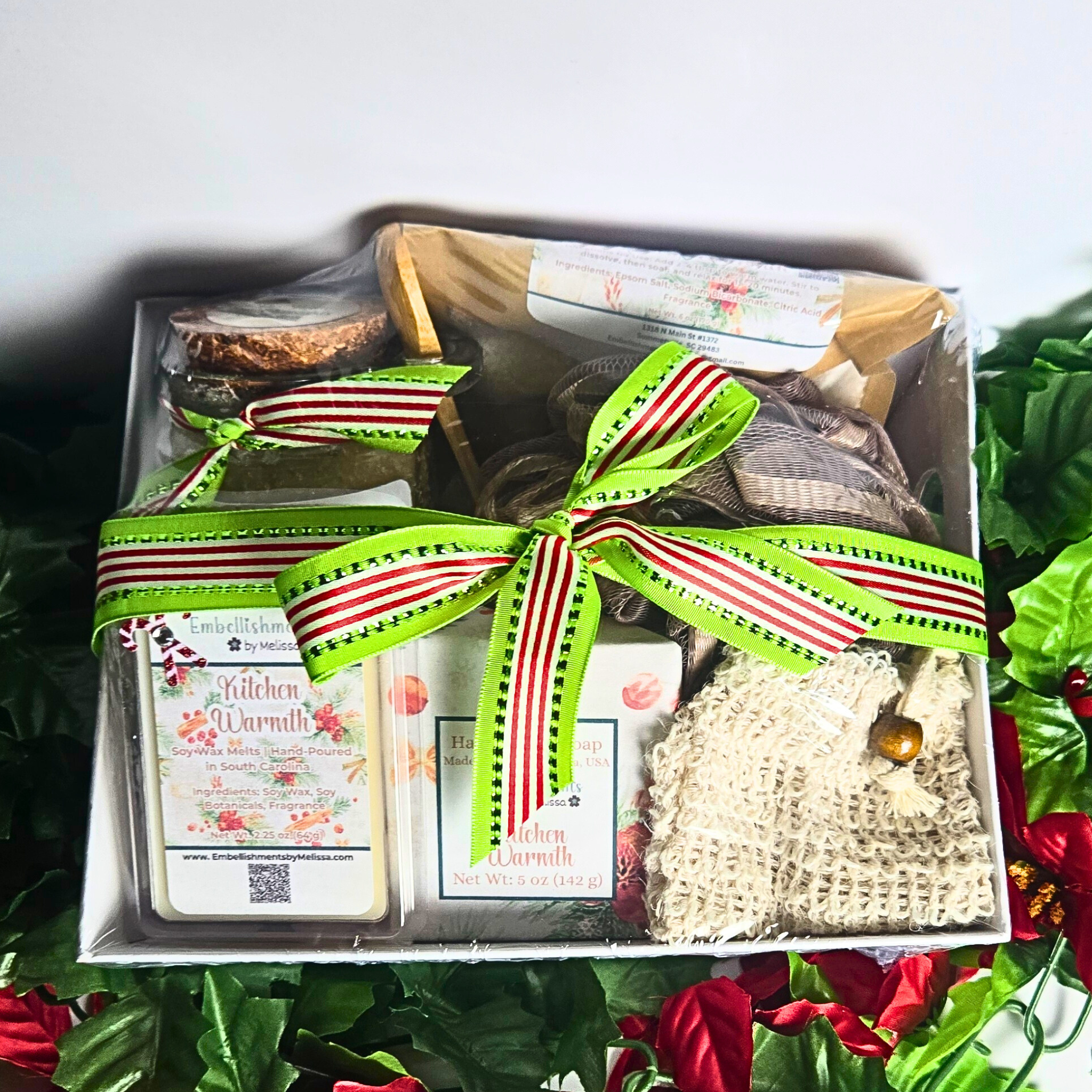 Kitchen Warmth Gift Basket – Handcrafted Soap, Bath Salts, Sugar Scrub & Wax Melts Set