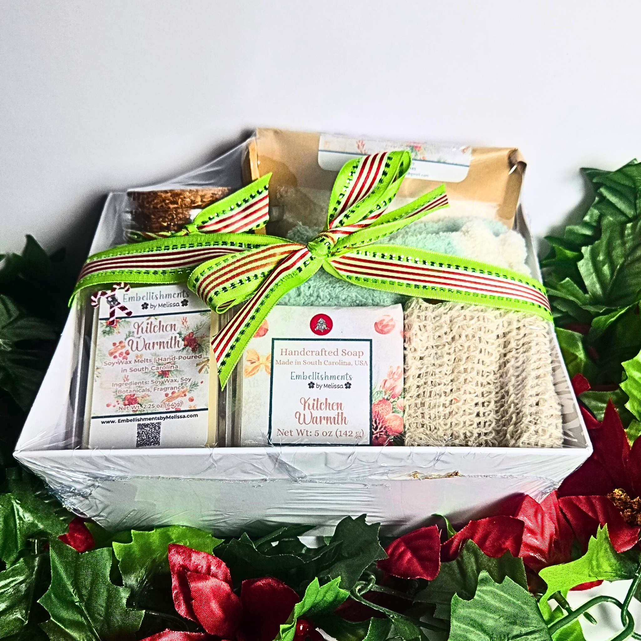 Kitchen Warmth Gift Basket – Handcrafted Soap, Bath Salts, Sugar Scrub & Wax Melts Set