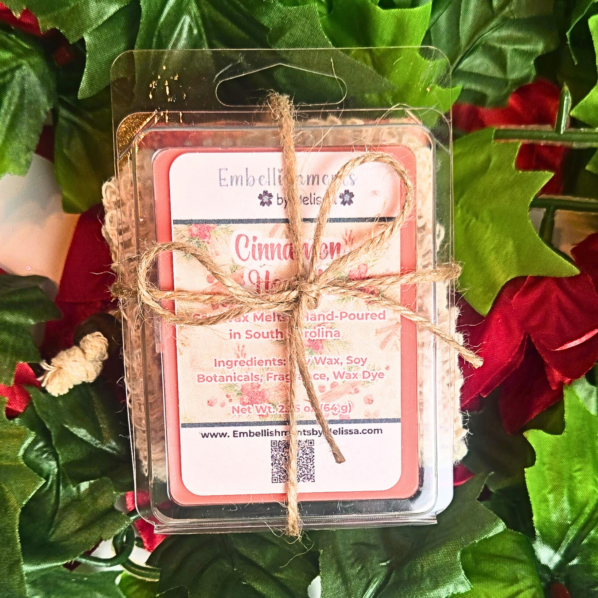 Christmas Gift Set – Handcrafted Soap, Soap Saver Bag & Heart-Shaped Wax Melts (5 Scents Available)