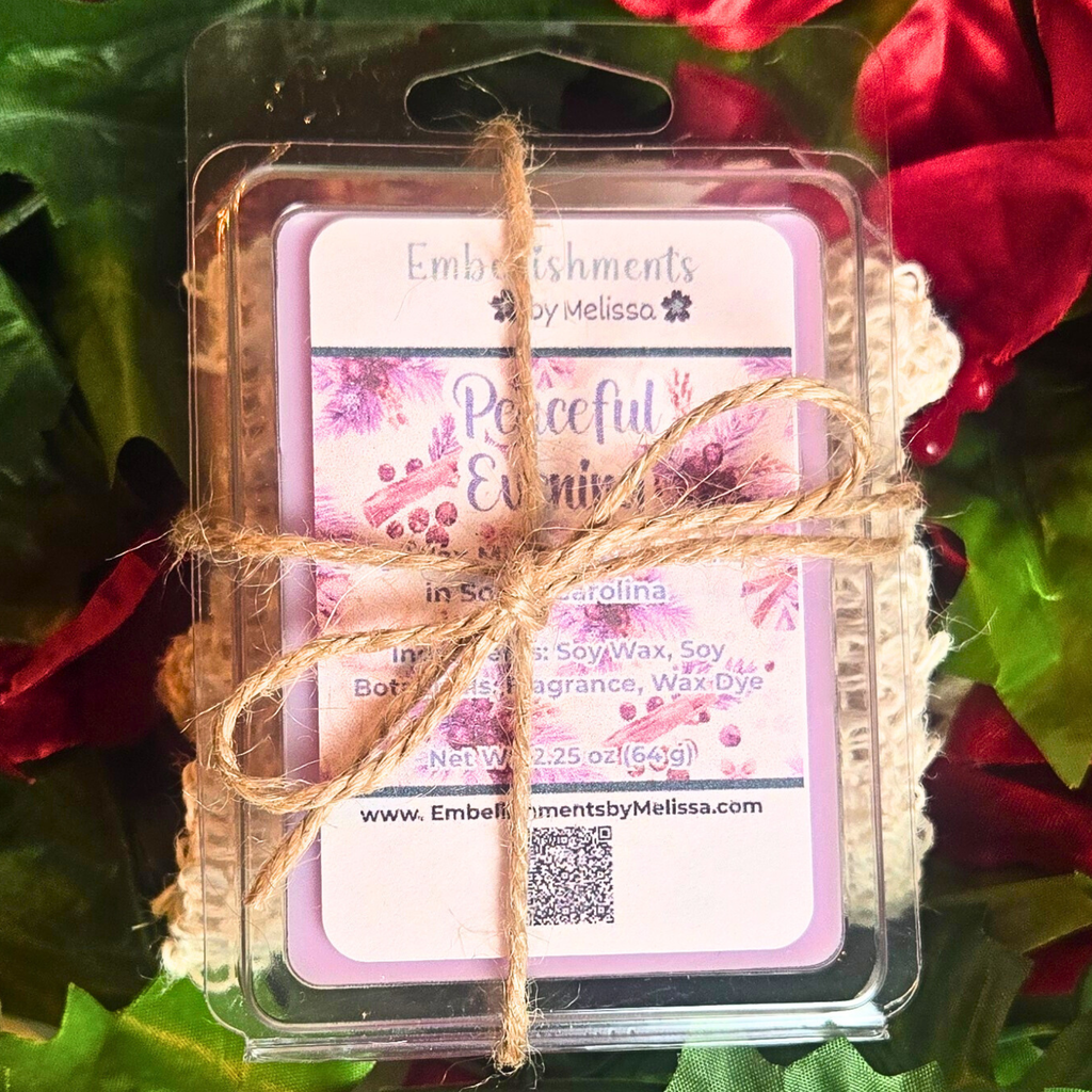 Christmas Gift Set – Handcrafted Soap, Soap Saver Bag & Heart-Shaped Wax Melts (5 Scents Available)