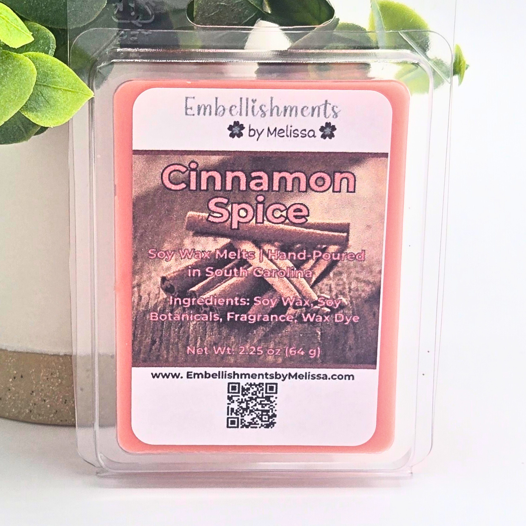 Cinnamon Spice Soy Wax Melts | Warm, Comforting Home Fragrance 2.25 oz (64 g)