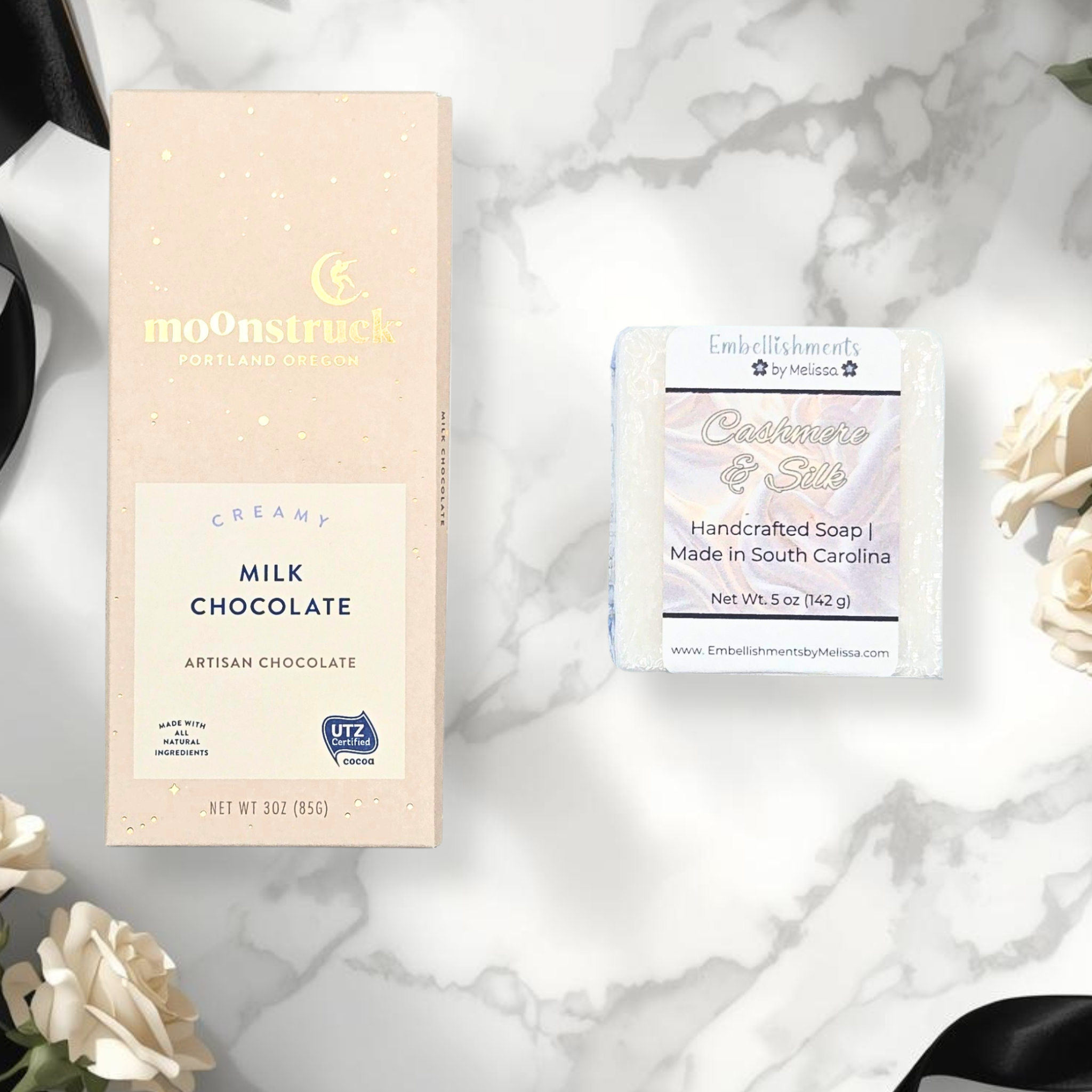 Luxury Black Gift Set for Her | Self-Care, Accessories & Chocolate