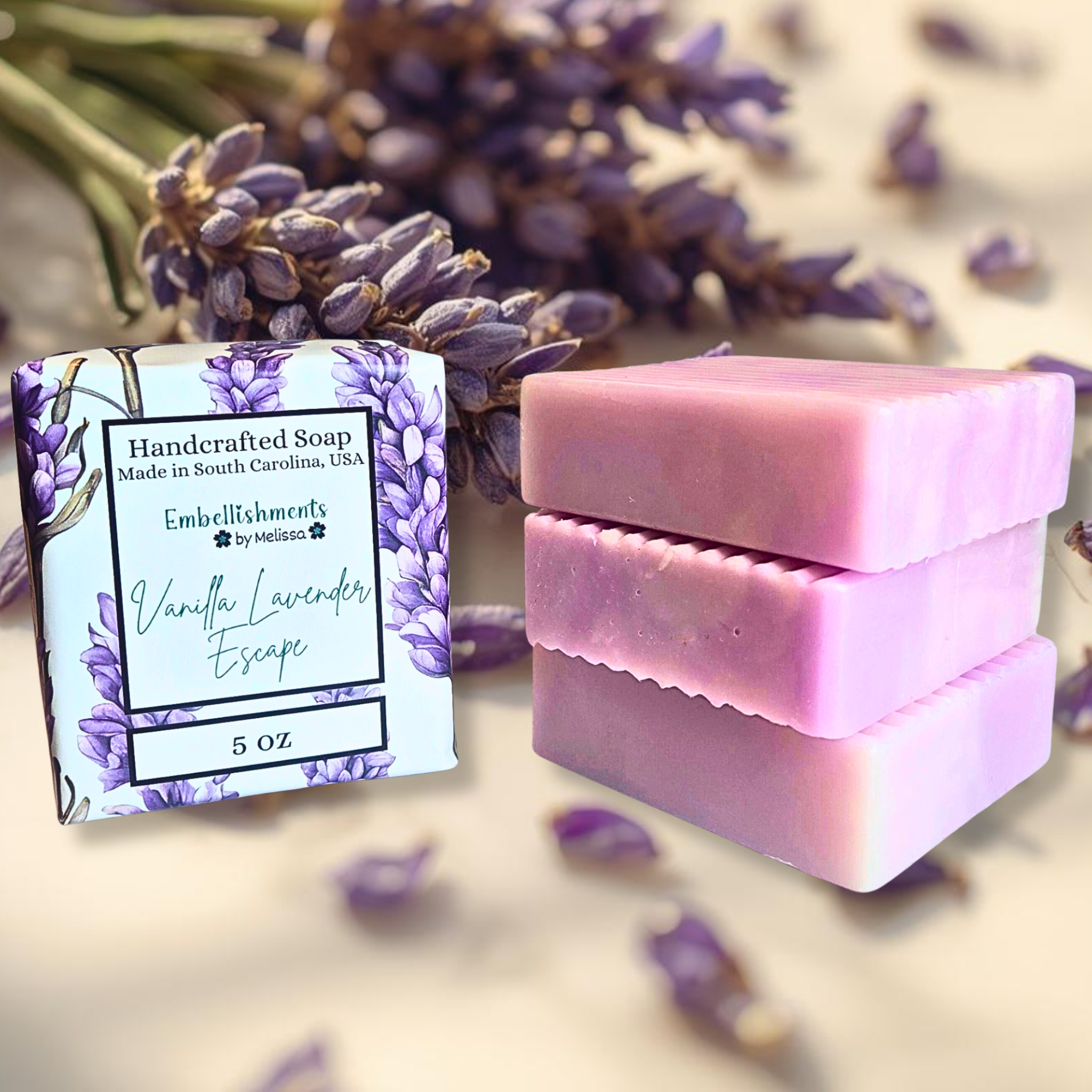 Vanilla Lavender Escape - Handcrafted Relaxation Bar With Essential Oil (5 oz)