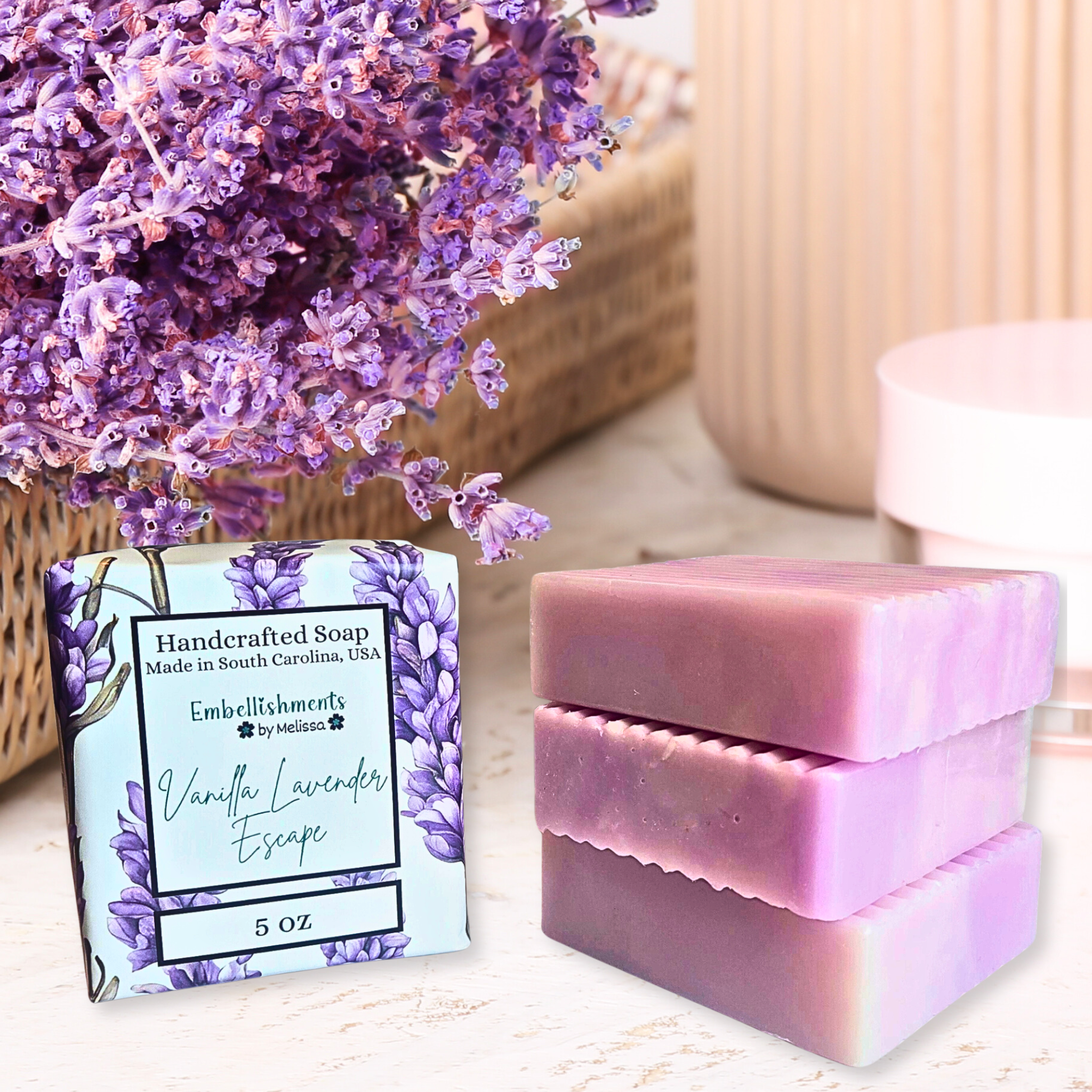 Vanilla Lavender Escape - Handcrafted Relaxation Bar With Essential Oil (5 oz)