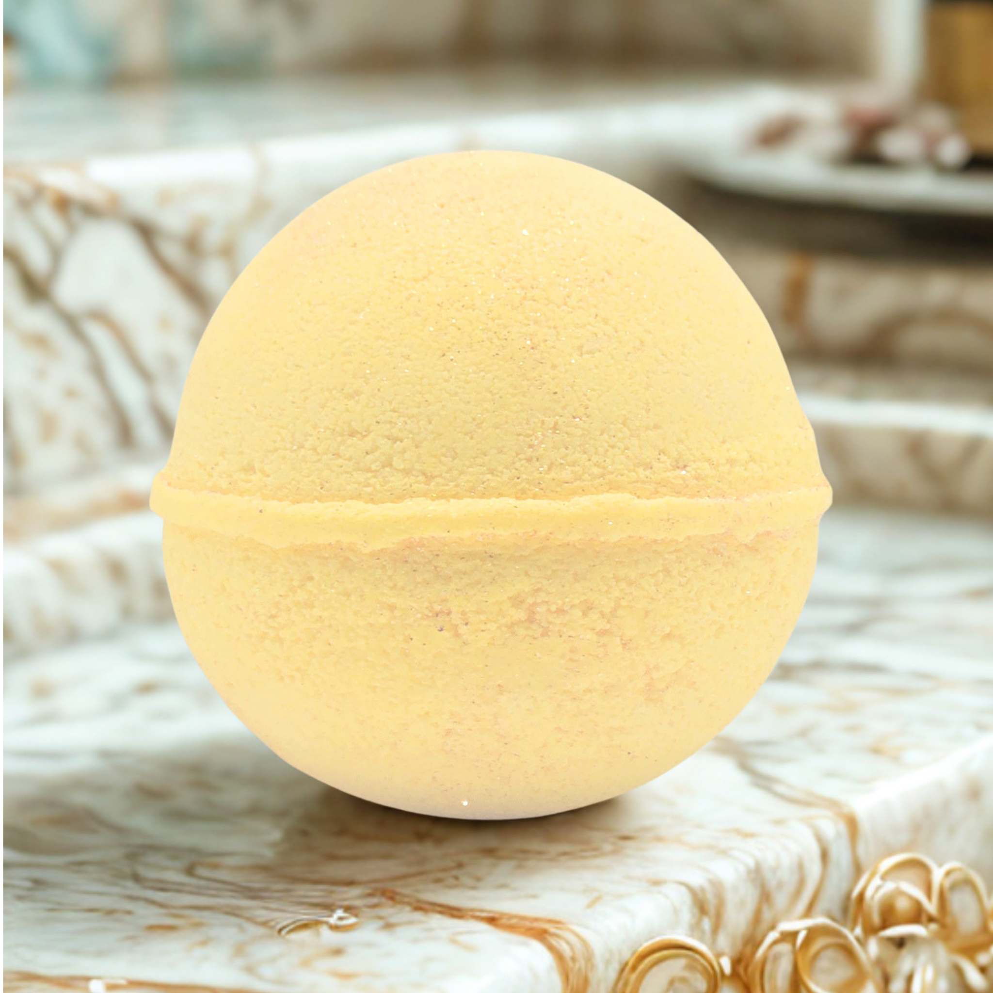 Banana Caramel Cupcake Luxury Bath Bomb with Sparkles | Handmade