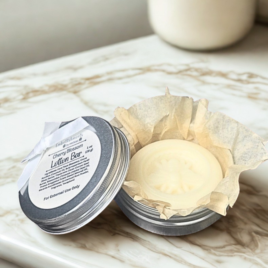 Solid Lotion Bar – Thoughtful Skincare Gift, 1 oz (Cherry Blossom Scent)