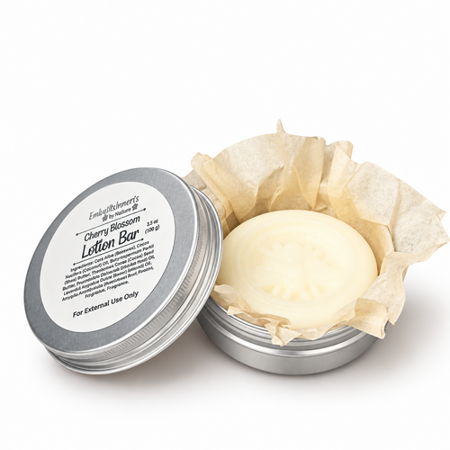 Cherry Blossom Solid Lotion Bar Handmade Skincare Gift