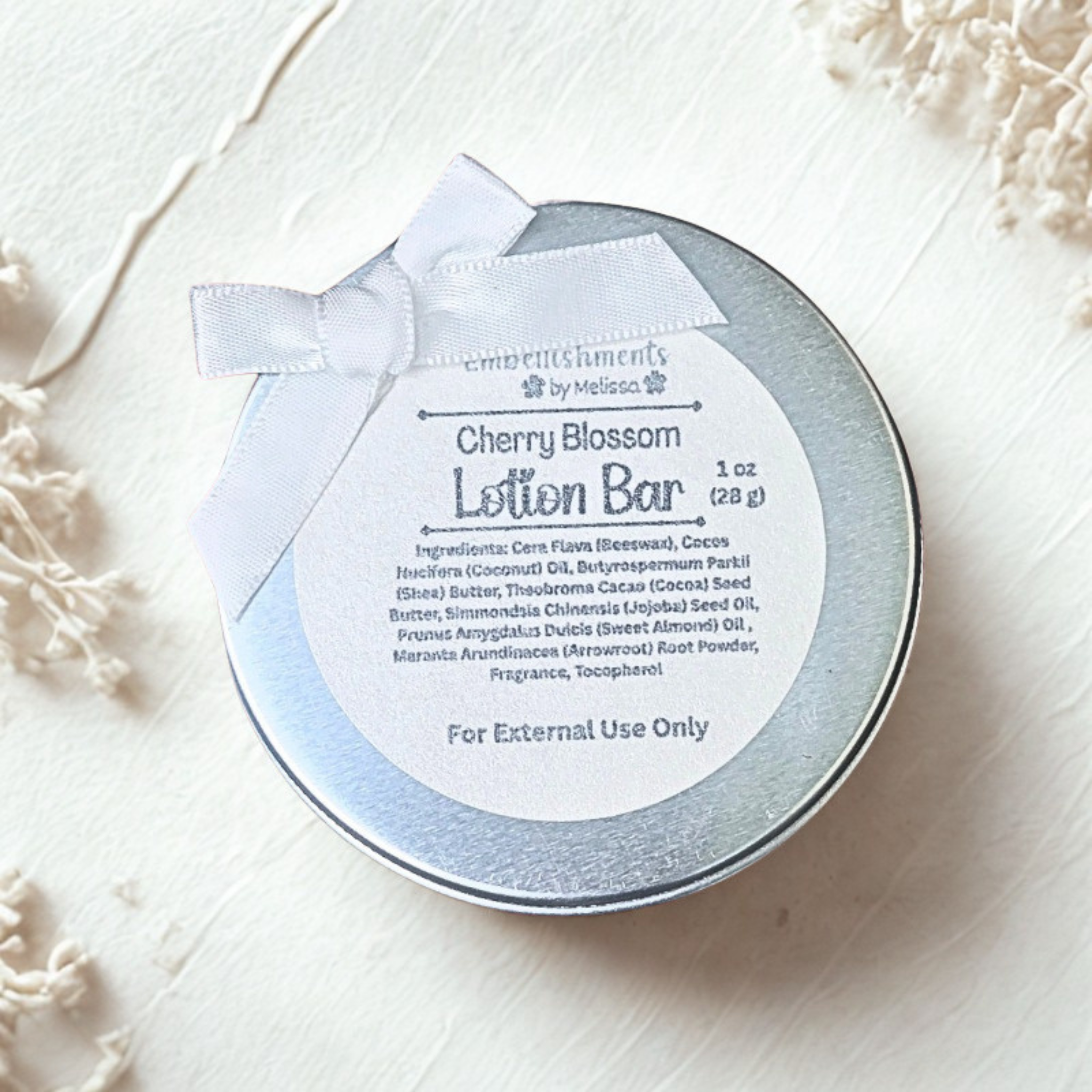 Solid Lotion Bar – Thoughtful Skincare Gift, 1 oz (Cherry Blossom Scent)