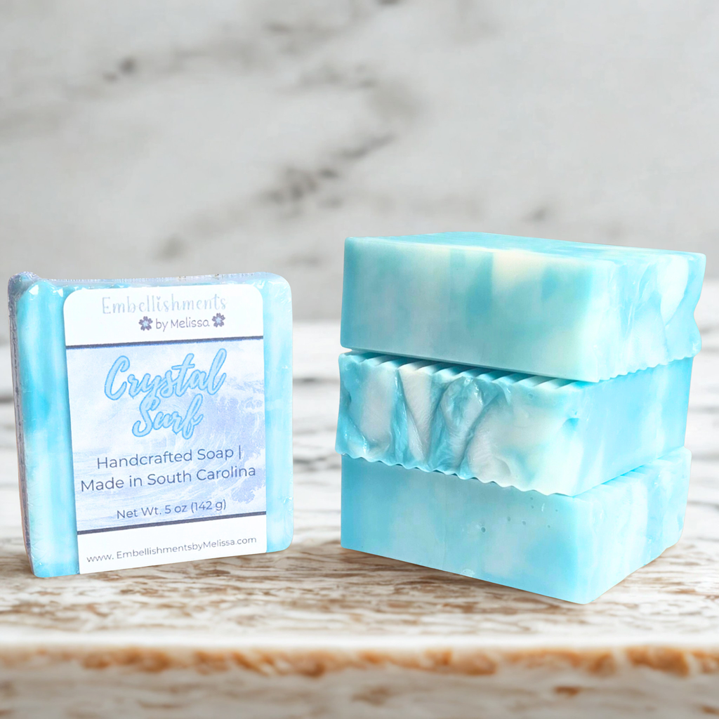 Crystal Surf | Handcrafted Ocean-Inspired Goat Milk Soap (5 oz)