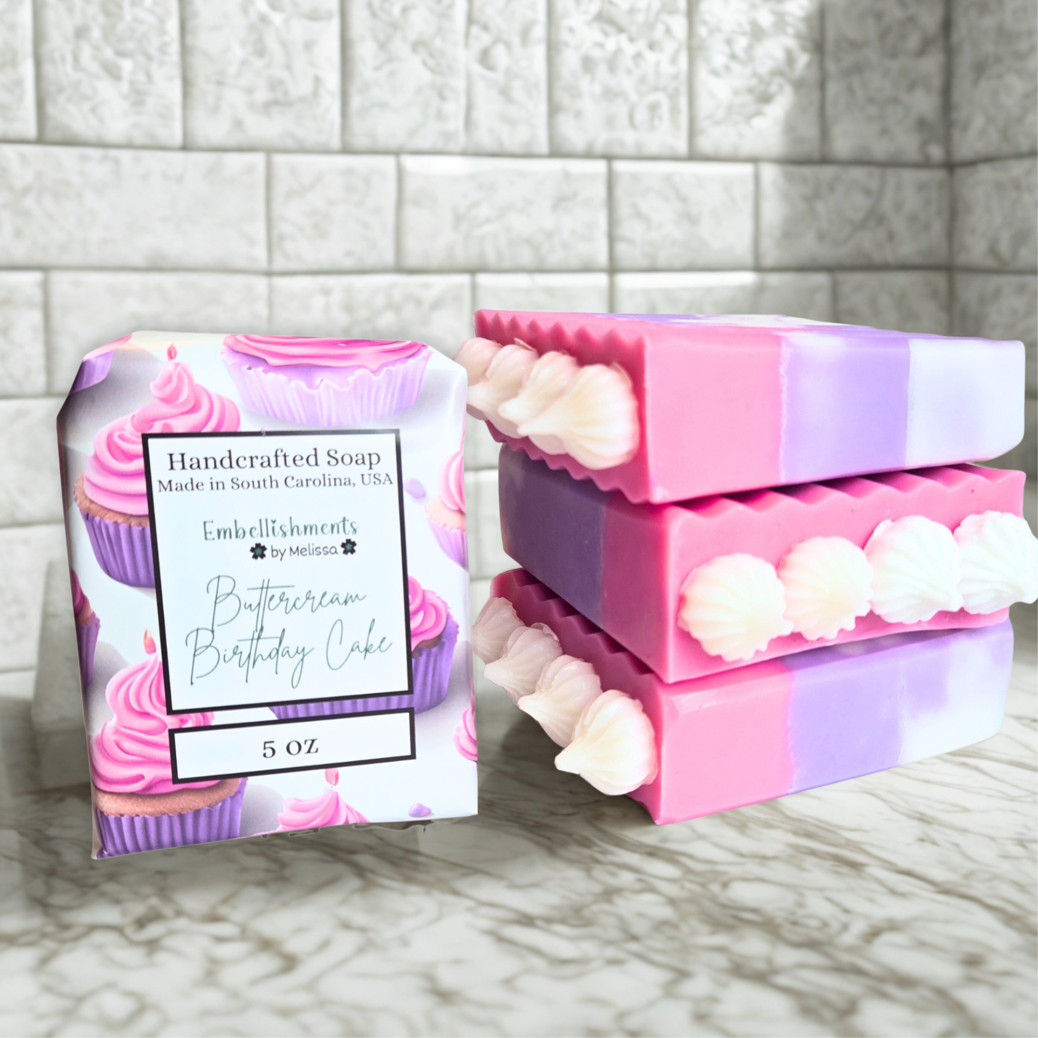 Buttercream Birthday Cake Handcrafted Soap (5 oz)