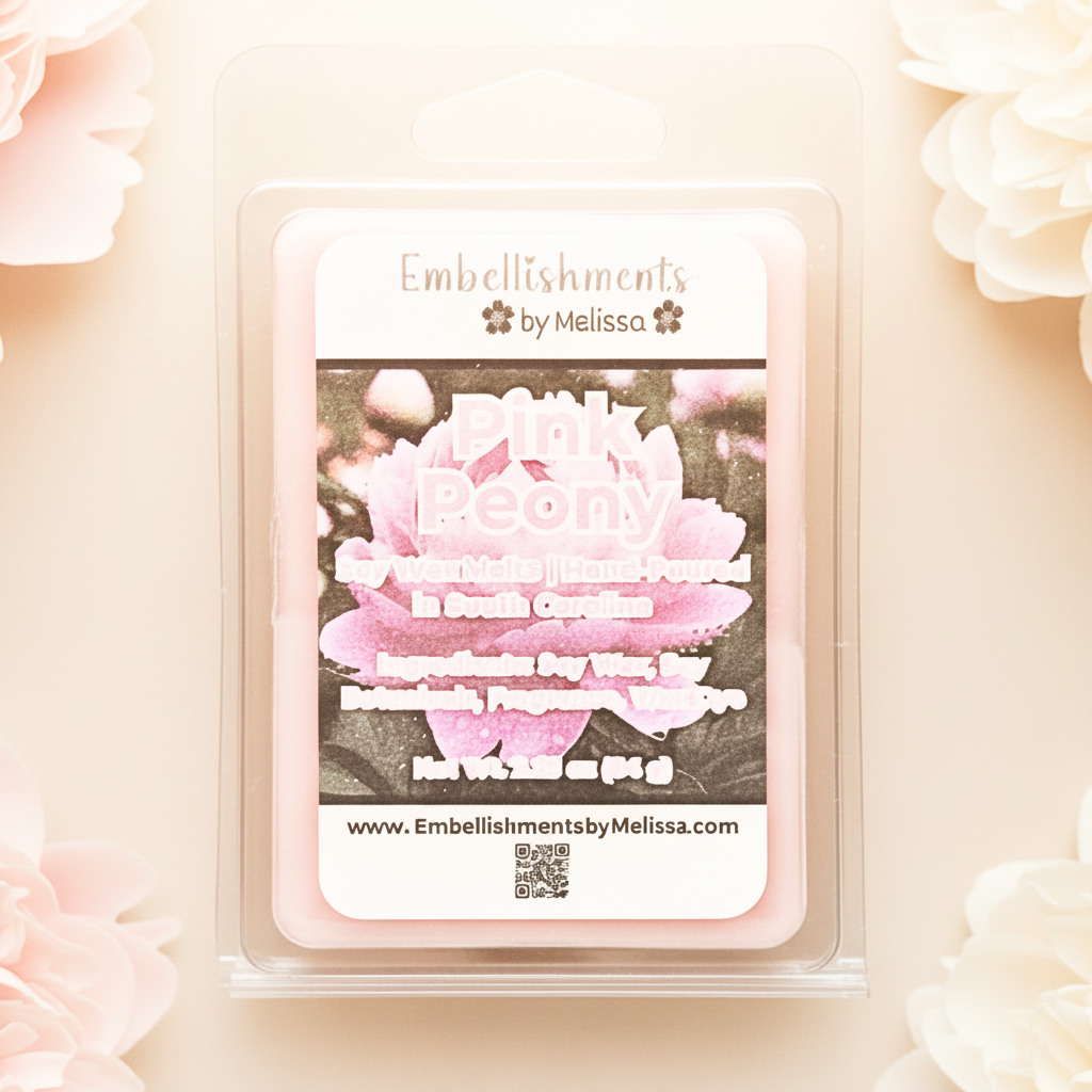 Pink Peony Floral Wax Melts – Elegant Spring Home Fragrance 2.25 oz (64 g)