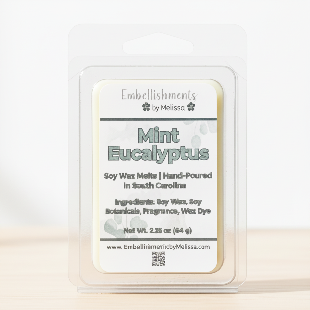 Mint Eucalyptus Wax Melts – Clean, Crisp Spa Fragrance in Natural Soy