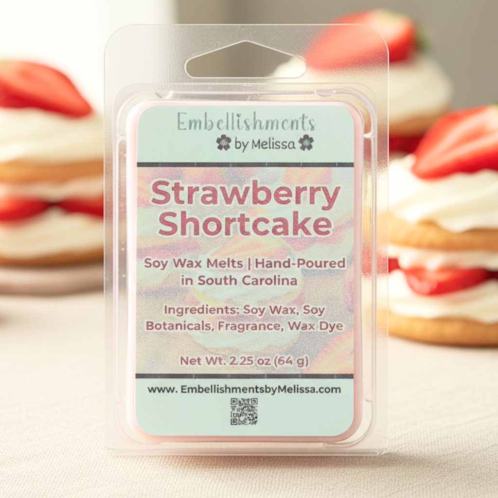 Strawberry Shortcake Soy Wax Melt – Sweet Dessert Scented Wax for Home Fragrance 2.25 oz (64 g)