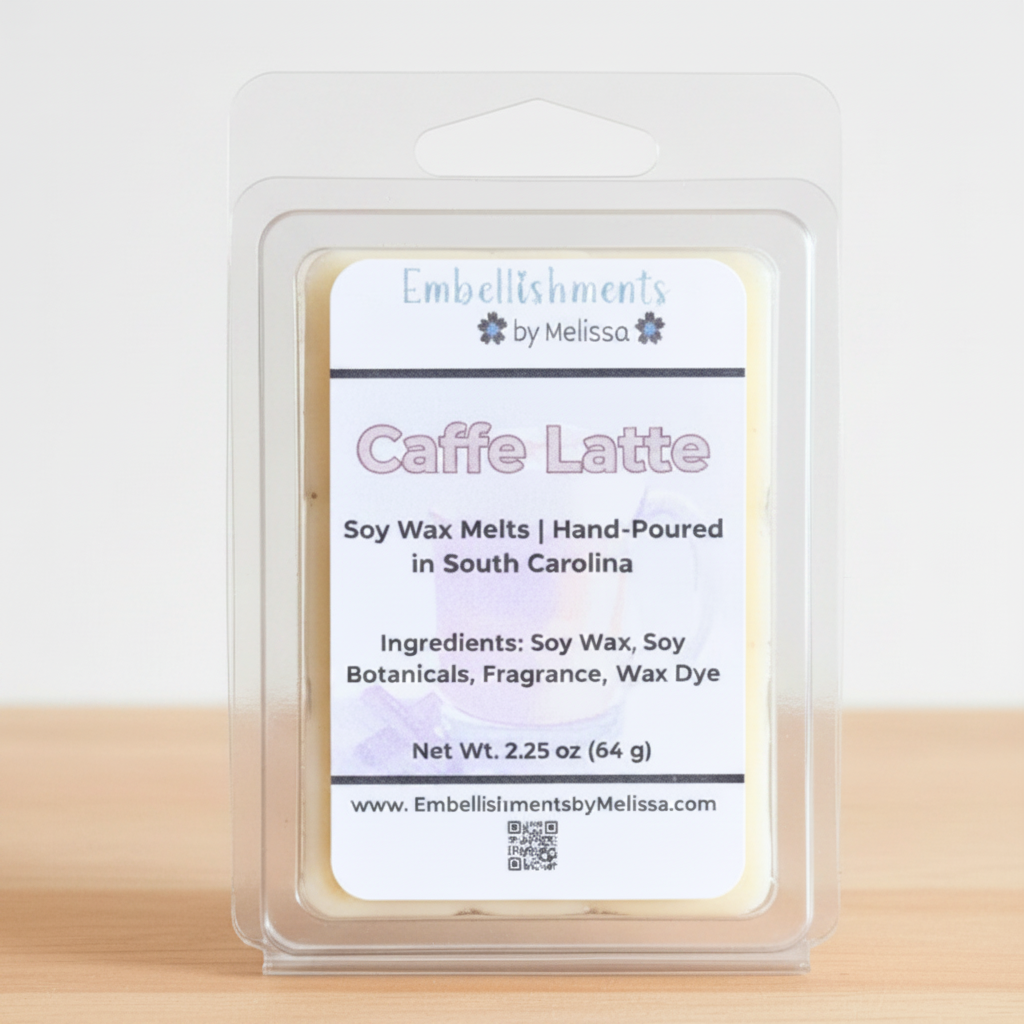 Caffè Latte Soy Wax Melts – Coffee Scented, Hand-Poured, Long-Lasting Aroma