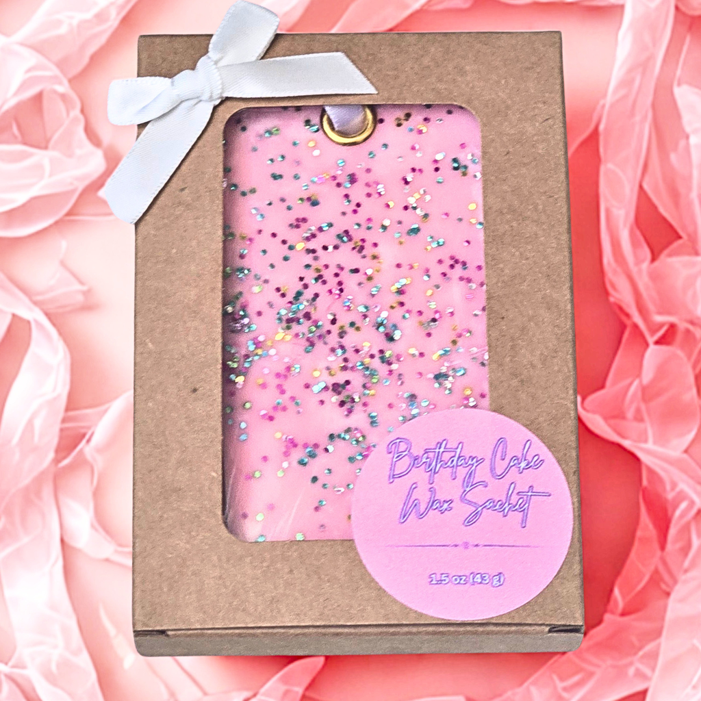 Birthday Cake Scented Soy Wax Sachet | Handcrafted Closet & Drawer Freshener (Oblong) 1.5 oz (43 g)