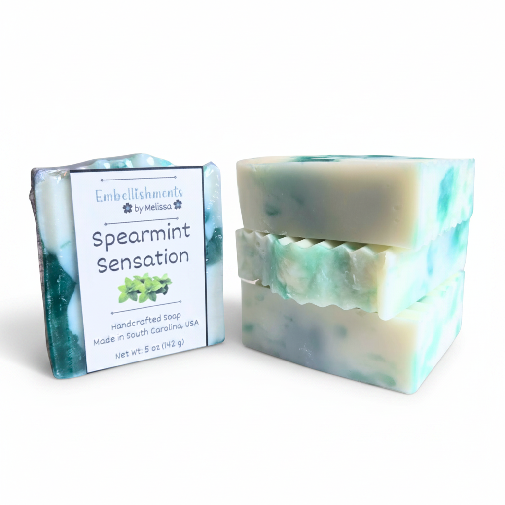 Spearmint Sensation Handcrafted Soap - Invigorating Scented Bar For Daily Refreshment