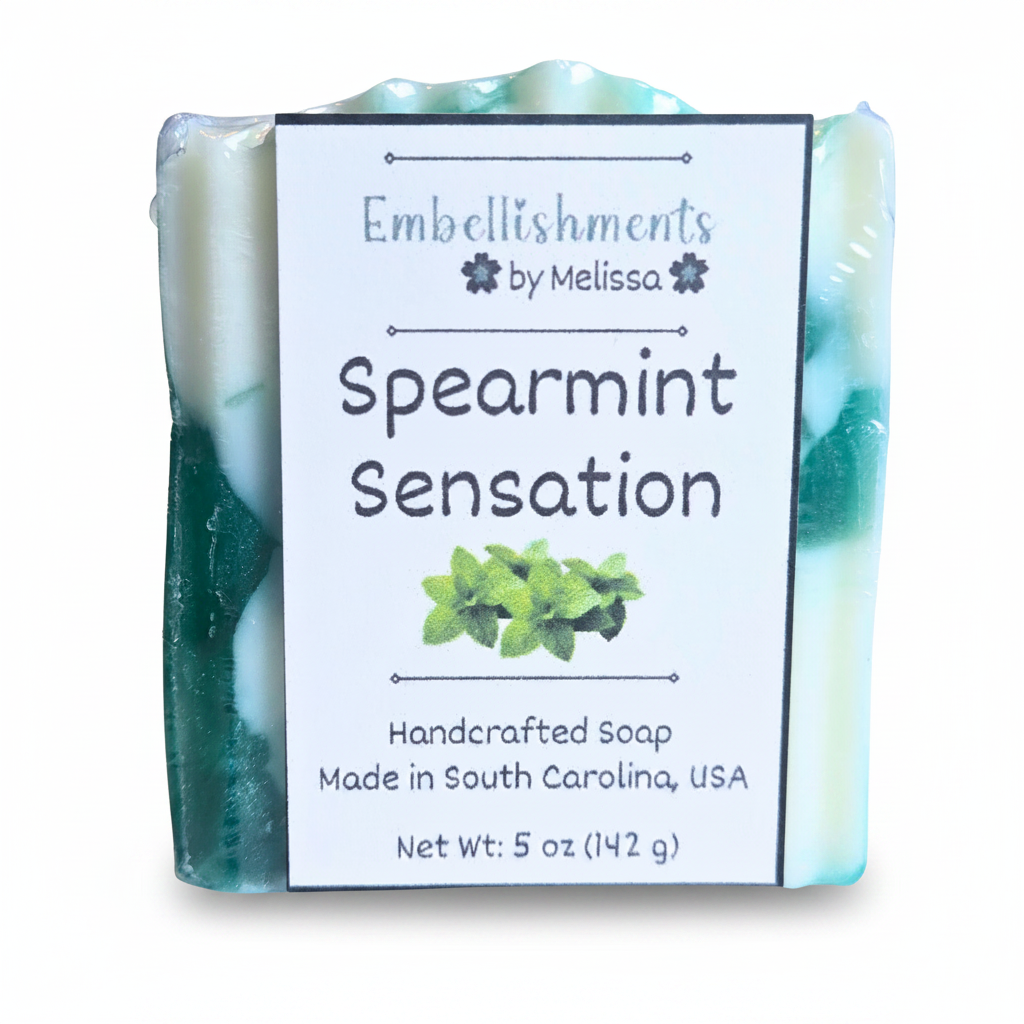 Spearmint Sensation Handcrafted Soap - Invigorating Scented Bar For Daily Refreshment