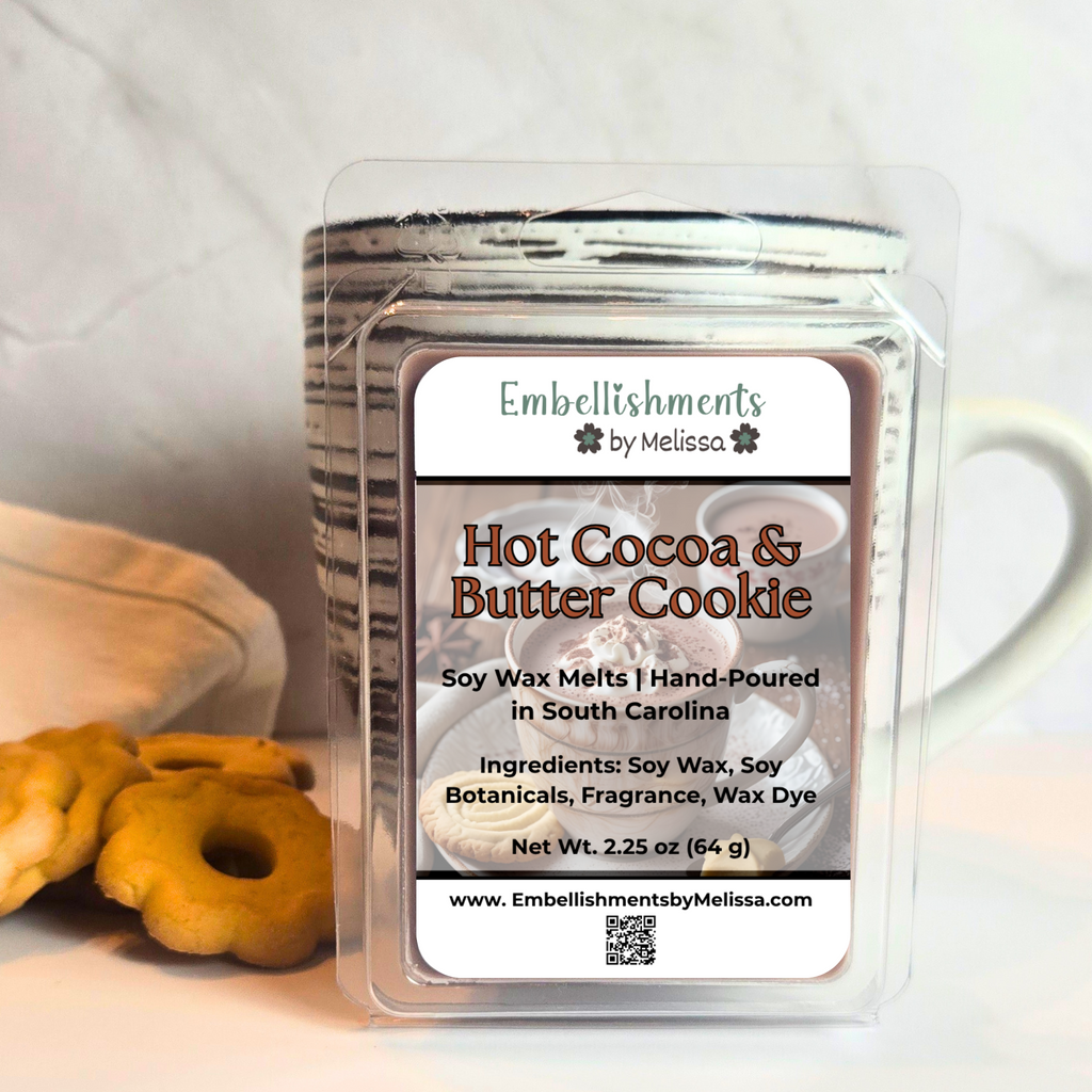 Hot Cocoa & Butter Cookie Soy Wax Melts | Cozy Dessert Scent 2.25 oz (64 g)