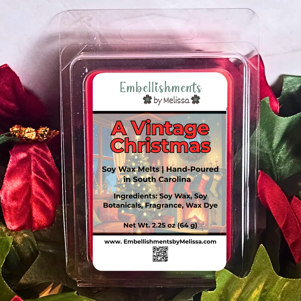 Vintage Christmas Soy Wax Melts – Hand-Poured Holiday Scent 2.25 oz (64 oz)