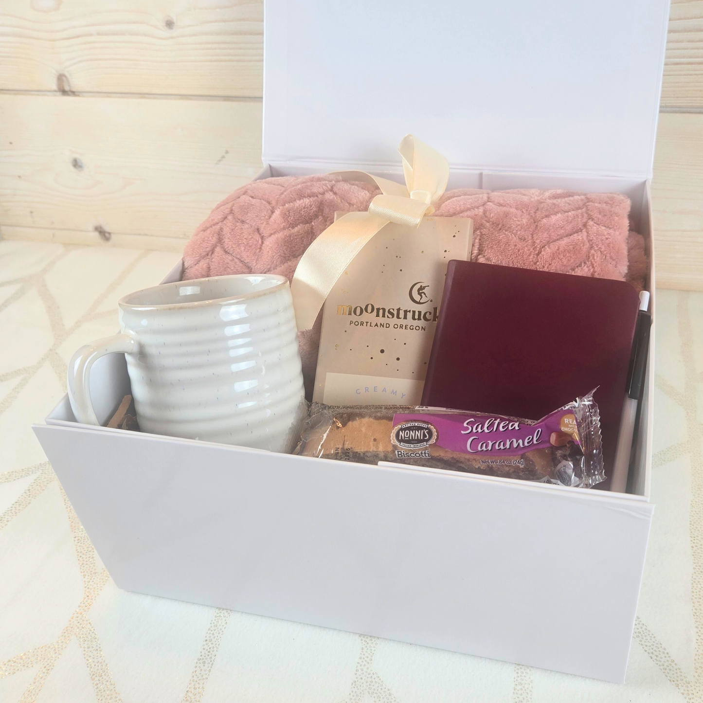 This Gift Box for Her is more than just a collection; it’s a celebration of comfort and self-care. Each carefully chosen item invites her to unwind and enjoy life’s simple pleasures. Perfect for special occasions or just to show you care, it’s a thoughtful way to brighten her day!