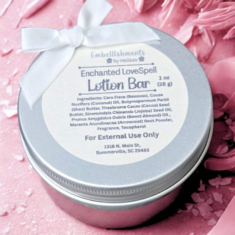 Solid Lotion Bar – Fun & Thoughtful Skincare Gift 1 oz (Scent: Enchanted LoveSpell)