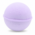 A single lavender purple bath bomb with a textured, porous surface, isolated on a white background.