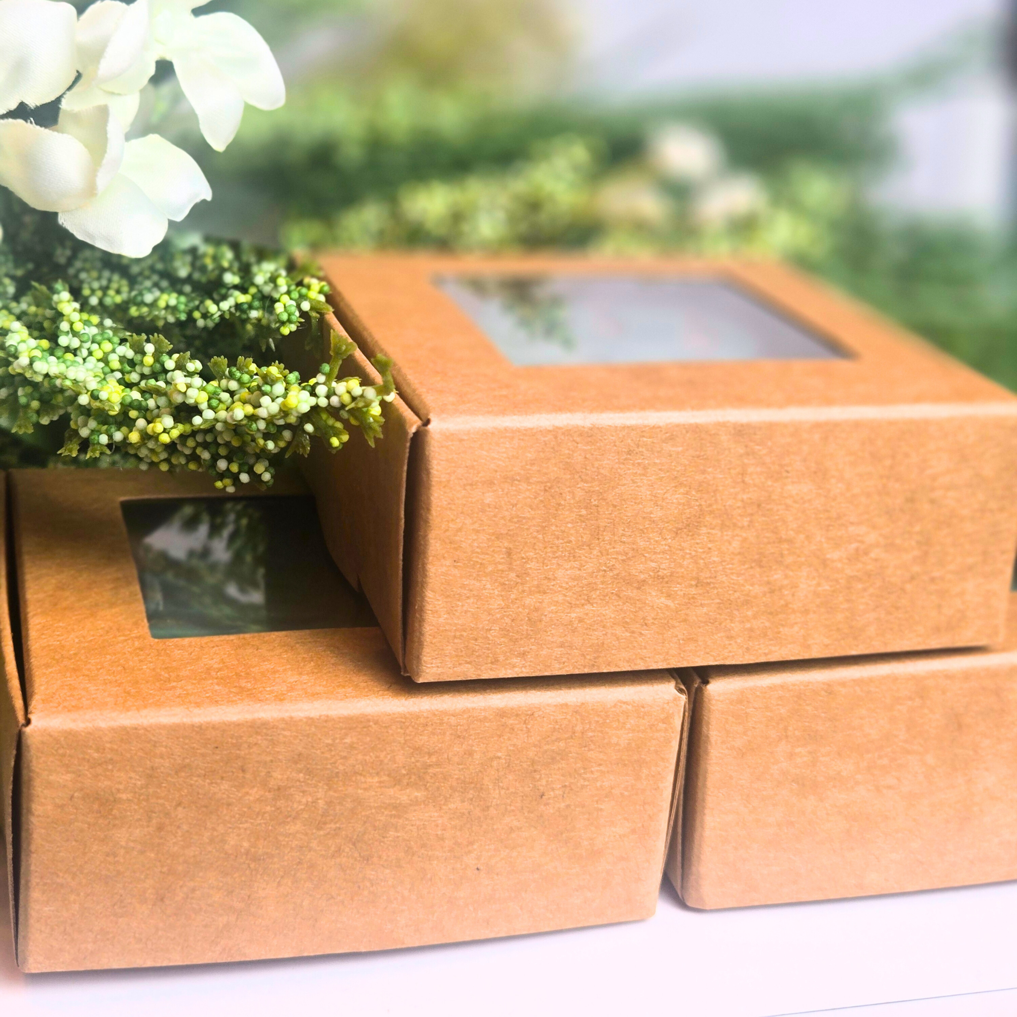 Boho Honeybee fragrance oatmeal soap bars, assorted set, side view.