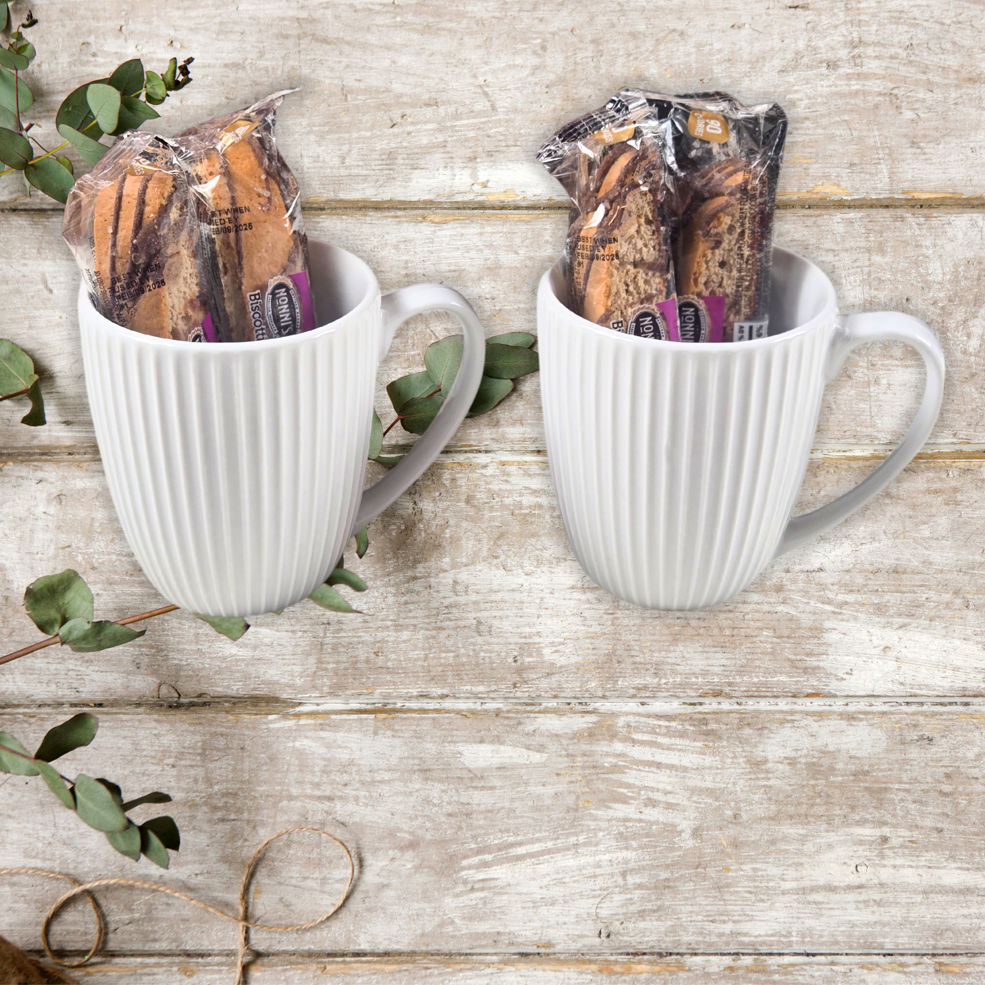 Mug and biscotti for wedding gift box.