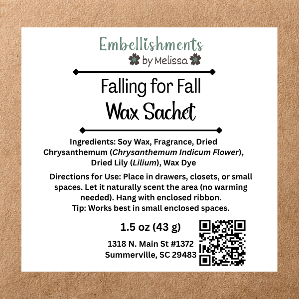 Falling for Fall Botanical Soy Wax Sachets – Long-Lasting Home Fragrance Gifts 1.5 oz (43 g)