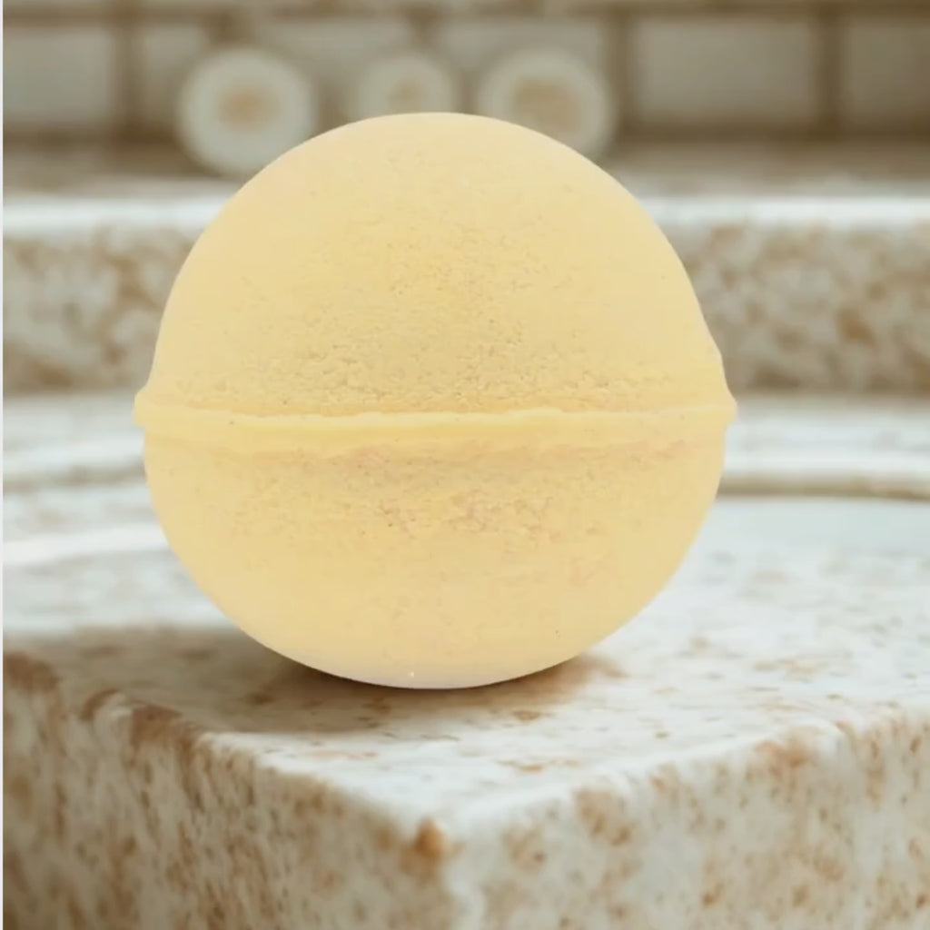 Banana Caramel Cupcake Luxury Bath Bomb with Sparkles | Handmade