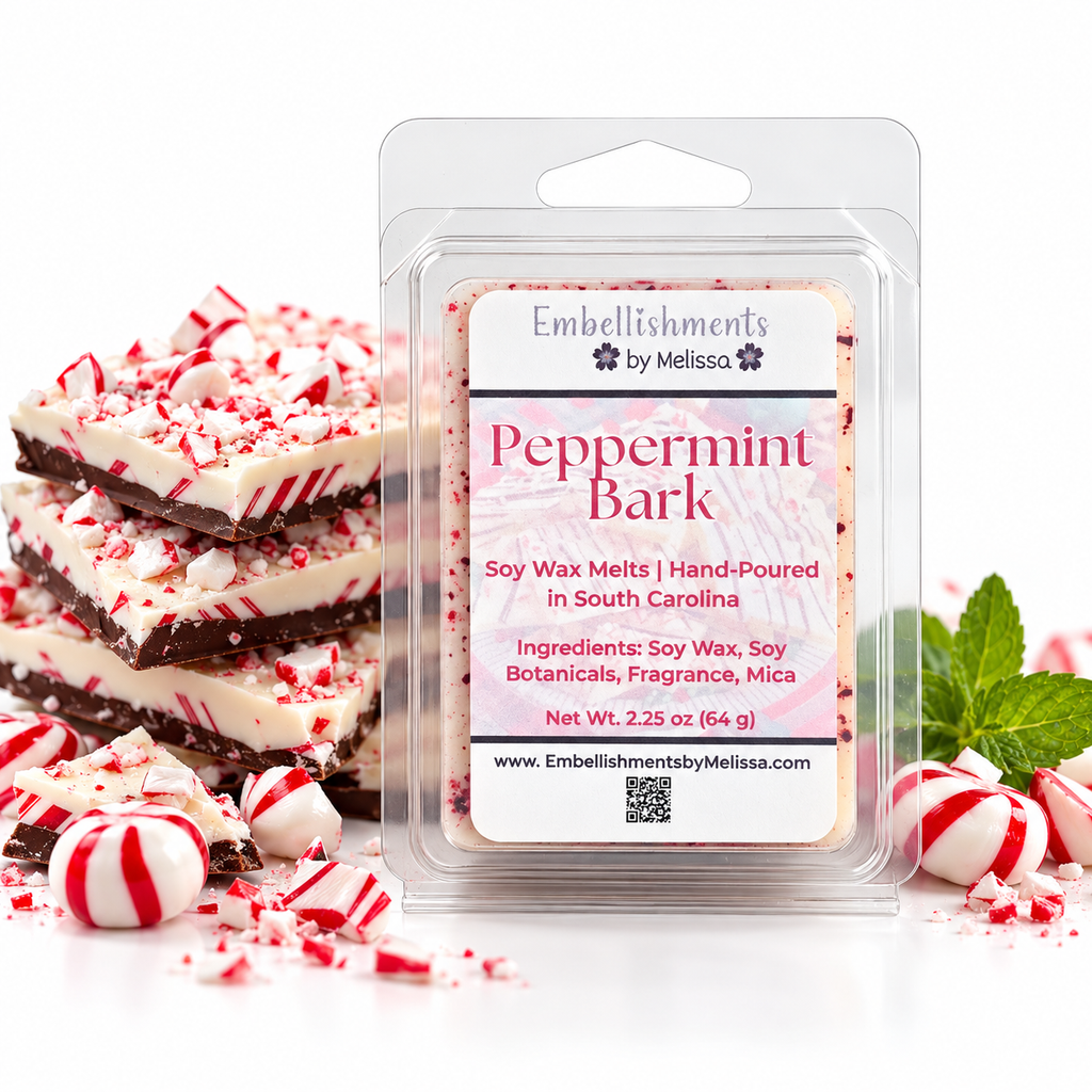 Peppermint Bark Soy Wax Melts – Holiday Candy Scent 2.25 oz (64 g)