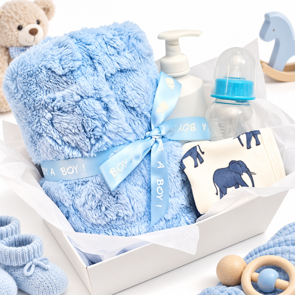 Soft Blue Newborn Gift Set for Baby Boys