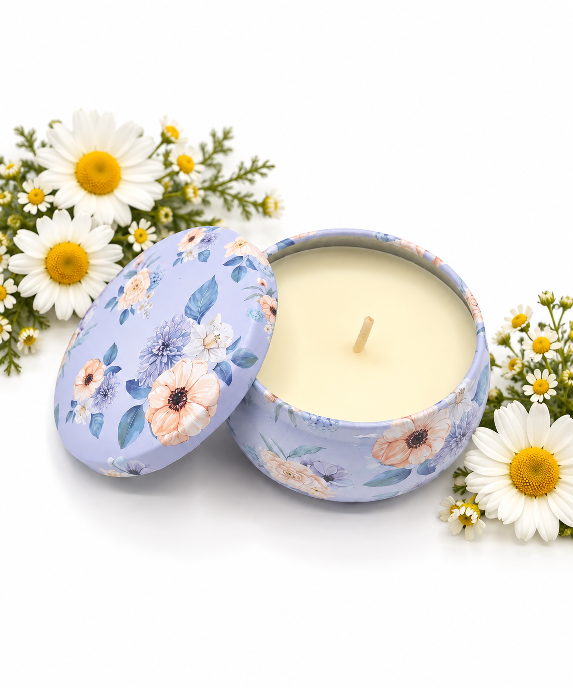 Floral Tin Candles – 2 oz Scented Candles in Assorted Fragrances