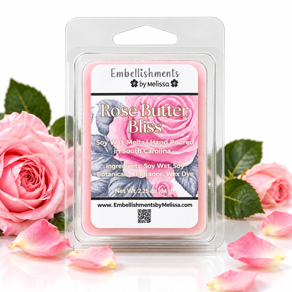 Rose Butter Bliss Soy Wax Melts – Romantic Floral Rose Scent | Perfect for Relaxation & Gifting 2.25 oz (64 g)