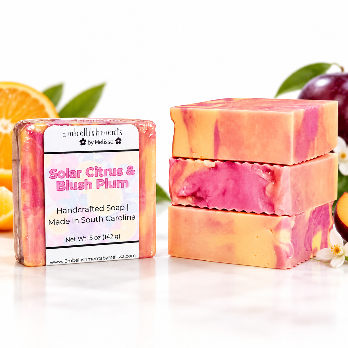 Solar Citrus & Plum Goat Milk Soap Bar – Handmade with Fruity Fragrance (5 oz)