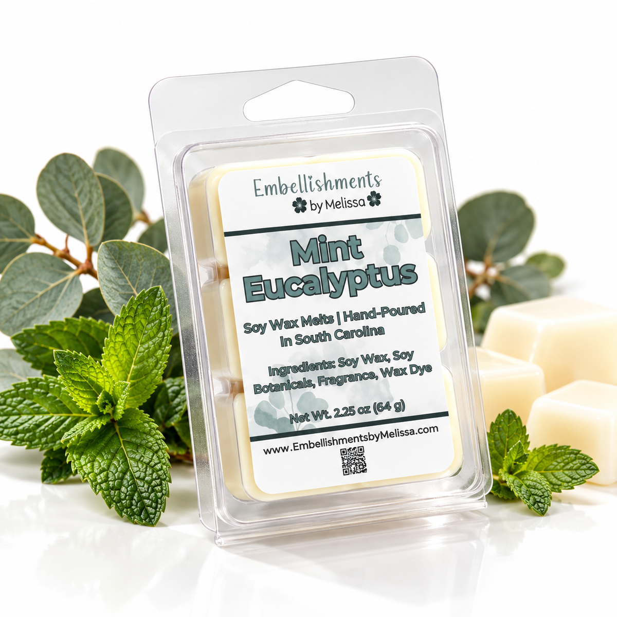 Mint Eucalyptus Wax Melts – Clean, Crisp Spa Fragrance in Natural Soy