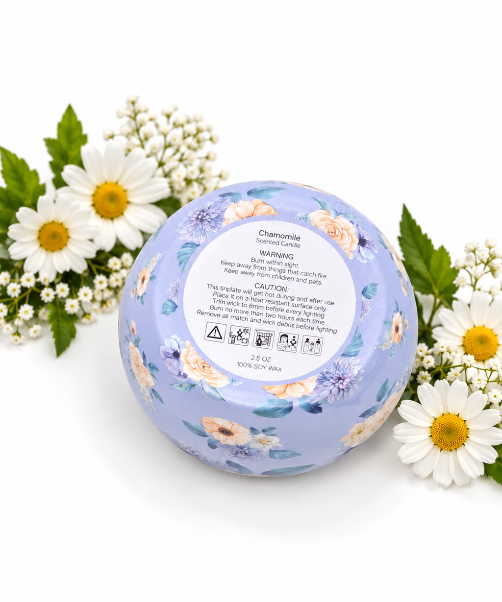 Floral Tin Candles – 2 oz Scented Candles in Assorted Fragrances