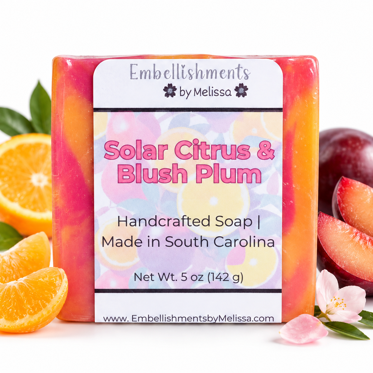 Solar Citrus & Plum Goat Milk Soap Bar – Handmade with Fruity Fragrance (5 oz)