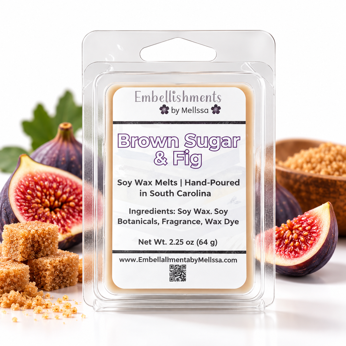 Brown Sugar & Fig Soy Wax Melts – Natural, Handmade Scented Wax 2.25 oz (64 oz)