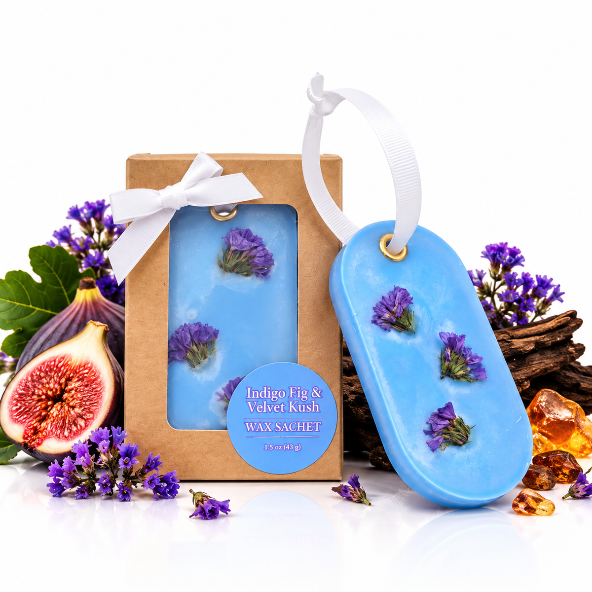 Indigo Fig & Velvet Kush Soy Wax Sachet Scented Home Fragrance
